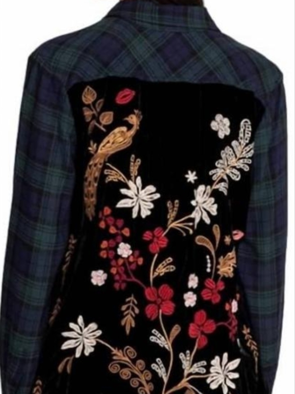 Johnny Was. Zuzu Velvet Back Oversized Flannel